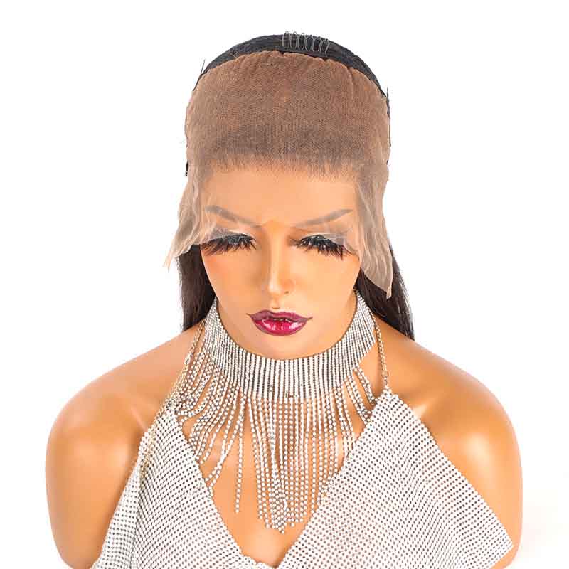 #12 Agelic 13x6 transparent lace front straight human hair wig