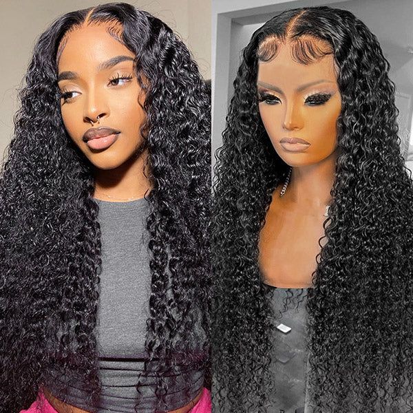 #1 13x6 transparent lace front deep curly human hair wig