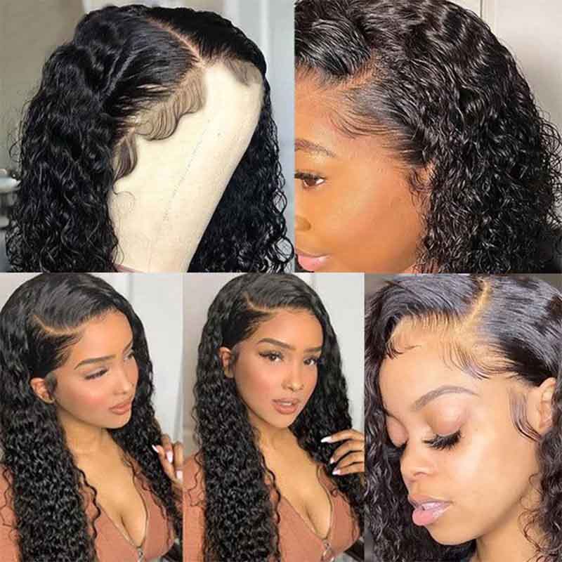 #1 13x6 transparent lace front deep curly human hair wig